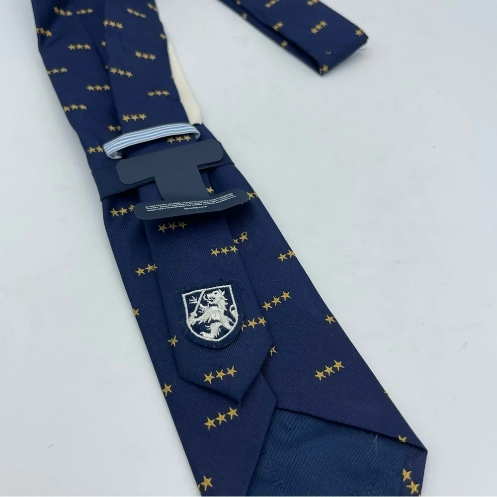 Tommy Hilfiger NWT Navy Blue Silk Men’s Tie Made In USA Gold Stars New Vintage